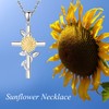 YAFEINI Sunflowers Necklace 925 Sterling Silver Sunflowers Cross Pendant Necklace