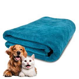 Extra Large Dog Towel Soft Absorbent Bath Pet Towels for Drying Dogs, Elastic Terry Microfiber Soft Towel, Machine Washable, Quick Dry, Multipurpose (L, XL, 2XL) (Green, L)