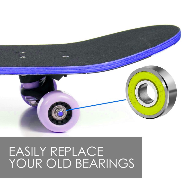 CESFONJER 10 Pieces Bearings Skateboard Bearings Longboard Roller Skate Bearings