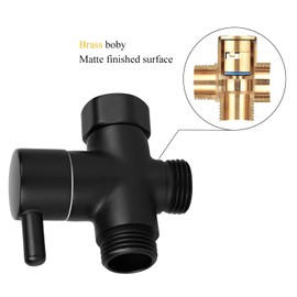 Sneatup Solid Brass 3-way G1/2 Shower Diverter (Matte Black)