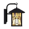 Ceybo 1-Light Matte Black Outdoor Wall Sconce with Handcrafted Amber-Toned
