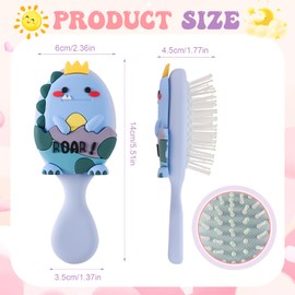 ViEinkaufen 2 Packs Bristle Brush Hair, Toddler Hair Brushes Plastic Detangle Brush for Curly Straight Hair Styling(Green+Blue)