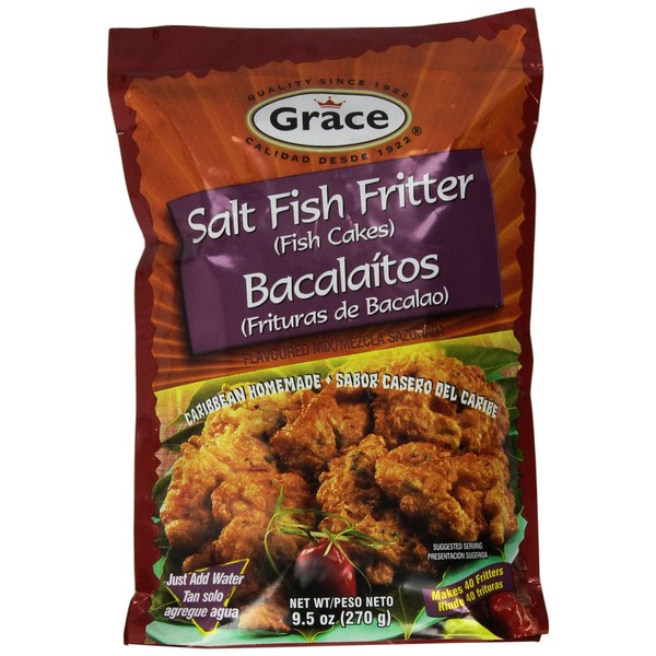 Grace Salt Fish Fritter Mix, makes 40 fritters, 9.5 oz