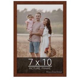 wallsthatspeak 7x10 Dark Walnut Rustic Pine Picture Frame for Puzzles Posters Photos or Artwork