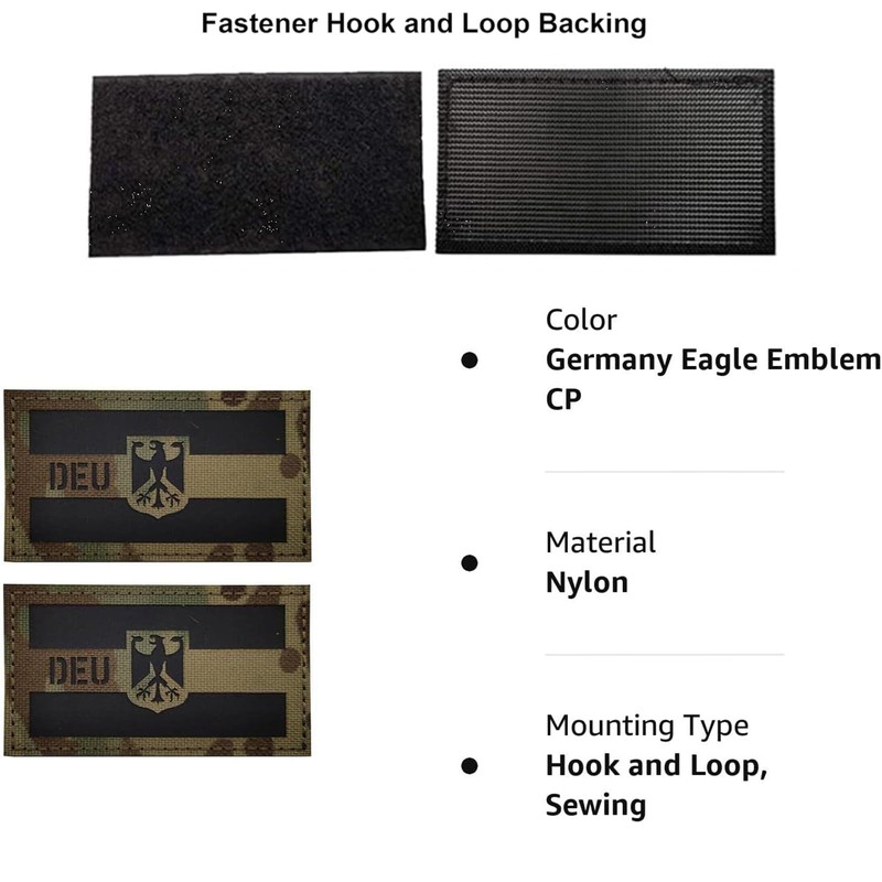 Pack of 2 Germany patch, Germany patch, German army patch,