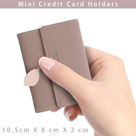SAMKING Credit Card Holders Women Ladies Leather Vintage Credit Card Wallet RFID Blocking Zipper Coin Purse for Girl (Deep Pink)