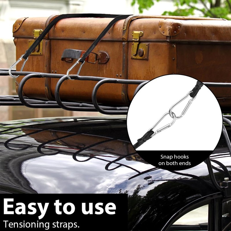 URAQT Bungee Cords with Carabiner Clips 30 CM, 4 Pack