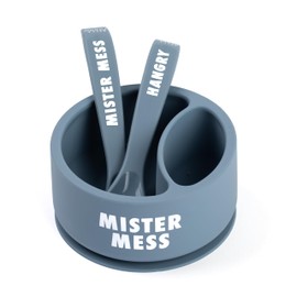 Bella Tunno Bowl and Spoon Baby Feeding Set Suction Bowl and Spoon for Toddlers and Kids, Baby Led Weaning Set with Non-Toxic, BPA Free Silicone, Mister Mess/Hangry