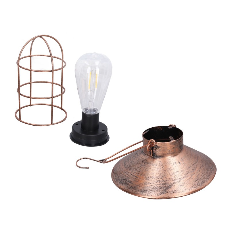 Solar Hanging Light Decorative Iron Frame LED Outdoor Retro Lantern