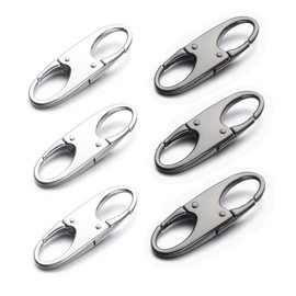 6 PCS Zipper Clip Theft Deterrents, Double Zipper Pull Replacements - Secure Your Belongings (3 Black＆3 Silver)