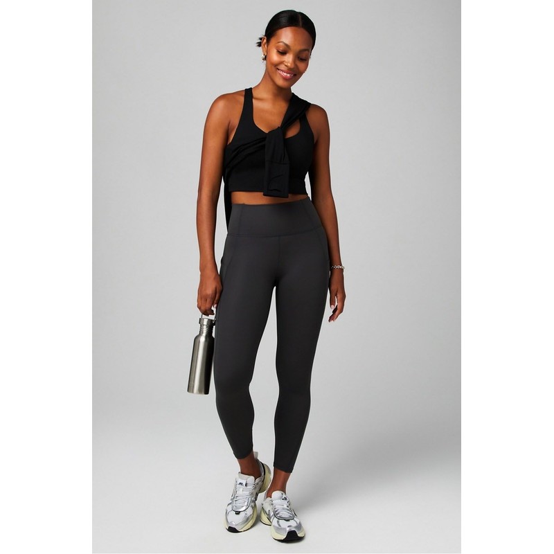 Fabletics Women's Oasis PureLuxe High-Waisted 7/8 Legging, Light Compression, Buttery