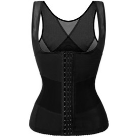SHAPSHE Waist Trainer for Women Workout Corset Waist Cincher Shapewear Tummy Control Vest Body Shaper Invisible Girdle Black