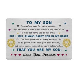 EE&YU Son Christmas Card Gifts - Son Xmas Ornament, Son Card from Mom Dad, I Love Adult Son Gifts, Teen Boy Card, Grown Son Present, Dear Son Birthday Gifts Card