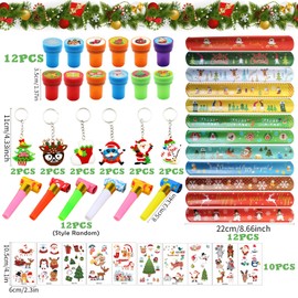 Christmas Party Bags, Pack of 120 Christmas Gifts for Children, Children's Birthday Party Favours, Small Toys, Gift Bags, Key Chains, Blow Bracelets, Party Favour for Boys and Girls