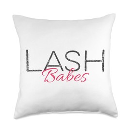 Lash Babes Lash Technician & Lash Stylist Babes Artist Lash Tech Eyelashes Throw Pillow, 18x18, Multicolor