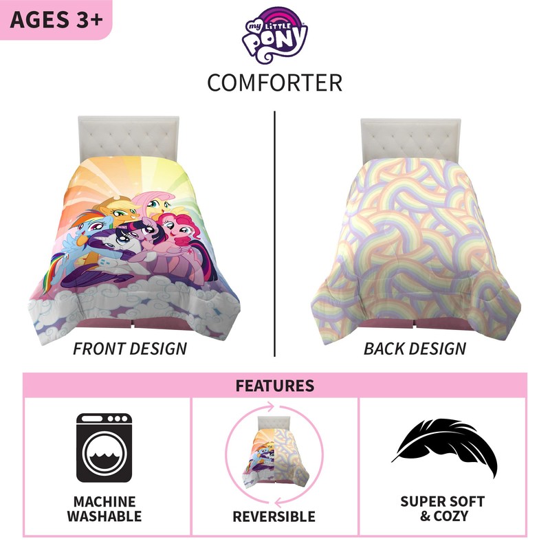 Franco Kids Bedding Super Soft Reversible Comforter, Twin/Full, My Little