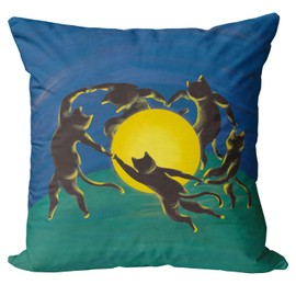 Henri Mattise Art Abstract Colorful Decor Pillow Cover for Bed Dorm Decor, Black Cat Decor Gifts for Cat Lover, The Dance Decor Throw Pillow Covers 18 X 18 Inch, Farmhouse Cushion Case Decoration