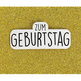 Perleberg High-quality birthday card from the Midi-Card Collection, glitter birthday card in premium quality, beautiful birthday cards including envelope 6.5 x 8 cm, birthday card with clip