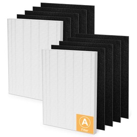 115115 Replacement Filters A Size 21 for Winix PlasmaWave 5300-2, C535, 6300, 5300, 6300-2, P300, AM90, 9000, 5000, 5000B, C909, 9800 Air Purifier, 2 True HEPA Filters + 8 Carbon Pre-Filters