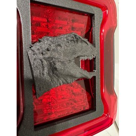 Tyrannosaurus Rex T-Rex Full Head in 3D for Jeep Wrangler Led Version JK/JKU/JL Rear Tail Light Covers (2019-2024) Led Version - Dinosaur Beast
