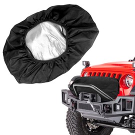 MUTUSHI Winch Cover for Indoor Outdoor Electric Winches 8500-17500 Pounds Heavy-duty Oxford Fabrics Weather Resistant and Waterproof in Wasteland 21.5"L x 9.5"W x 7.5"H Black