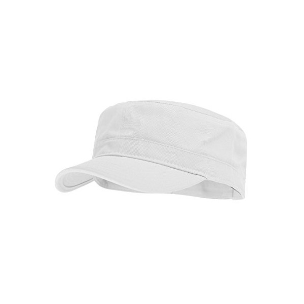 NYFASHION101 Fashionable Solid Color Unisex Adjustable Strap Cadet Cap, White