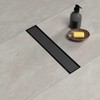 BARONAGE Linear Shower Drain 12 Inch Matte Black Rectangular Shower