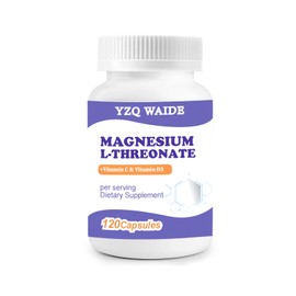YZQ WAIDE Magnesium L-Threonate Supplement 120 Capsules, 2000 mg Magnesium Threonate High Absorption for Sleep, Cognition and Energy Support, Non-GMO (60 Days Supply)