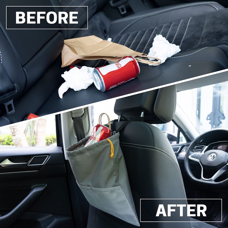 GNEGNI 2PCS Car Garbage Can, Hanging Car Trash Bag with