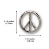 Peace Sign Hippie Jacket or Hat Pin Polished Silver Finish