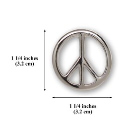 Peace Sign Hippie Jacket or Hat Pin Polished Silver Finish Pewter
