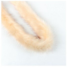 Wisafory 10 m Faux Fur Ribbon Faux Fur Border Faux Fur Ribbon Plush Trim Fabric Decorative Ribbon for Sewing Crafts Faux Fur Ribbon for Gift Decoration Dress Decoration Beige