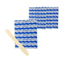 Sunup ISPW300LF Commercial Individual Packaging Ice Spoons, Wooden, Length 4.9 inches (12.5 cm), Spoon Width 0.7 inches (1.8 cm), Thickness 0.1 inches (0.3 cm), Suitable for Cup Ice! 6 Rows x 50