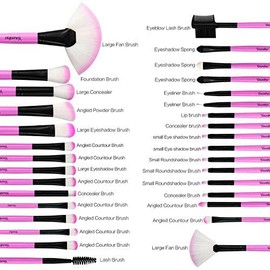 Juego de brochas de maquillaje, 32 brochas de maquillaje profesionales para sombra de ojos, base, colorete, labios, maquillaje, polvo, cosméticos, herramienta con la bolsa