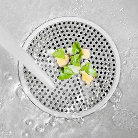 WINOMO Drainage Outlet Garbage Drain Basket Sink Strainer Stainless Steel Drain Filter for Bathroom 1 Pc