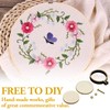 12 Pieces Mini Wooden Hoops Die Cut for Cross Stitch