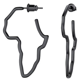 African Jewelry Small Size Africa Map Dangle Earrings for Women Vintage Traditional Ethnic Style