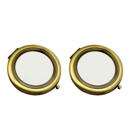 GSHLLO 2 PCS Round Folding Portable Mirror Compact Travel Mirror Handheld Mirror Purses Pocket Mirror with Trays for DIY Bronze
