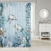 Manatee Shower Curtain Set Teal Blue Beach Coastal Ocean Shower