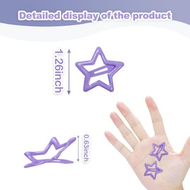 ELANE 64 Pcs Small Star Snap Hair Clips for Women Girl,Cute Hair Barrettes for Women Fine Thin Hair Accessories (Purple)