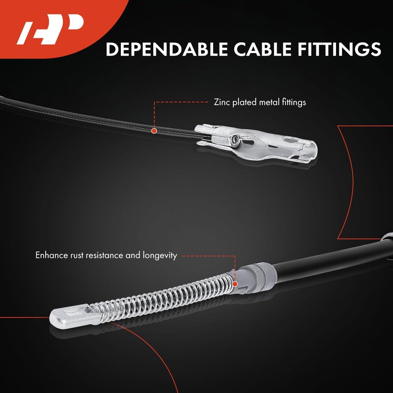 A-Premium Rear Driver and Passenger Side Parking Brake Cable Assembly