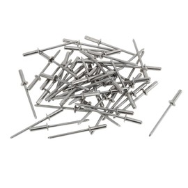 A ABSOPRO Dome Head Closed Sealing Rivets 3.2mm Grip Diameter 12mm Grip Length 6mm Flange Diameter Stainless Steel Silver Tone 50 Pcs