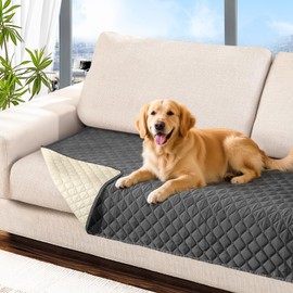 Waterproof Dog Blanket, Tear-Resistant Waterproof Couch Covers, Pet Blanket with Non-Slip Back Pad, Machine Washable Sofa Cover, Car Seat Cover, Cat Bed or Dog Bed Mat, 100 * 127cm (Grey)