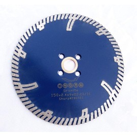 Diamond Saw Blade 6 Inch Sharp Dry Cutting Continuous Rim with 7/8 Inch Arbor to 5/8 Arbor for Granite Stone