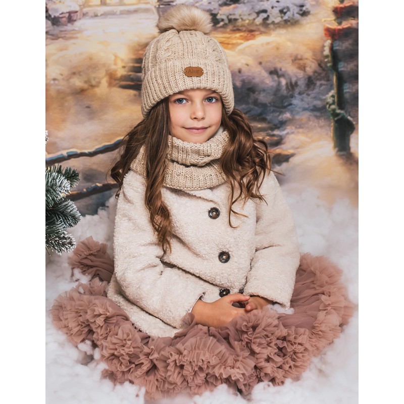 Alur Children's Unisex Beanie with Loop Scarf Set Winter Hat