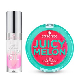 essence - Pack Bálsamo Tinte para Labios y Mejillas 3 g + Aceite Labial Hydra Kiss 4 ml, Hidratación, Brillo y Color Natural (Kiss From A Rose)
