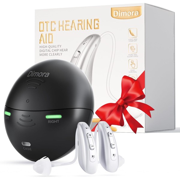 Dimora OTC Hearing Aids for Seniors, BTE Rechargeable Digital Hearing