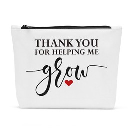 Sldpngo Teacher Gifts, Teacher Gifts for Women, Teachers Appreciation Gifts, Thank You for Helping Me Grow And Learn Makeup Bag, Teacher Birthday Gifts, Gifts for Teachers Women Cosmetic Bag