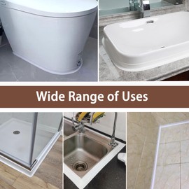 Caulk Tape, Toilet Caulk Strip, Toilet Sealer Around Toilet Base, Caulk Tape Waterproof Self Adhesive, Traditional Caulking Replacement, Caulking Tape for Bathroom, Bathtub, Floor Wall Edge Protector