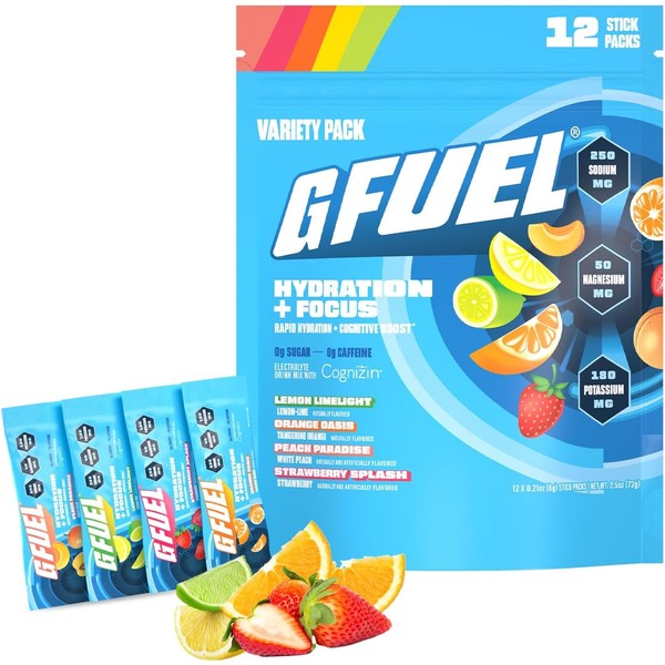 G Fuel Electrolytes Powder for Instant Hydration and Focus, Sugar